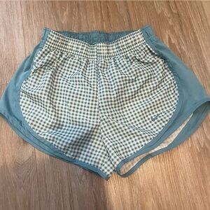 Nike Blue and White Checkered Athletic Shorts